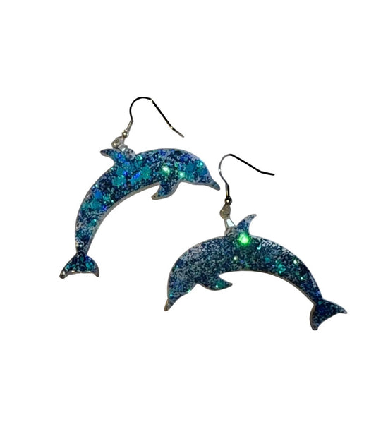 Sparkly Dolphin Earrings – Glittery Ocean-Inspired Jewelry