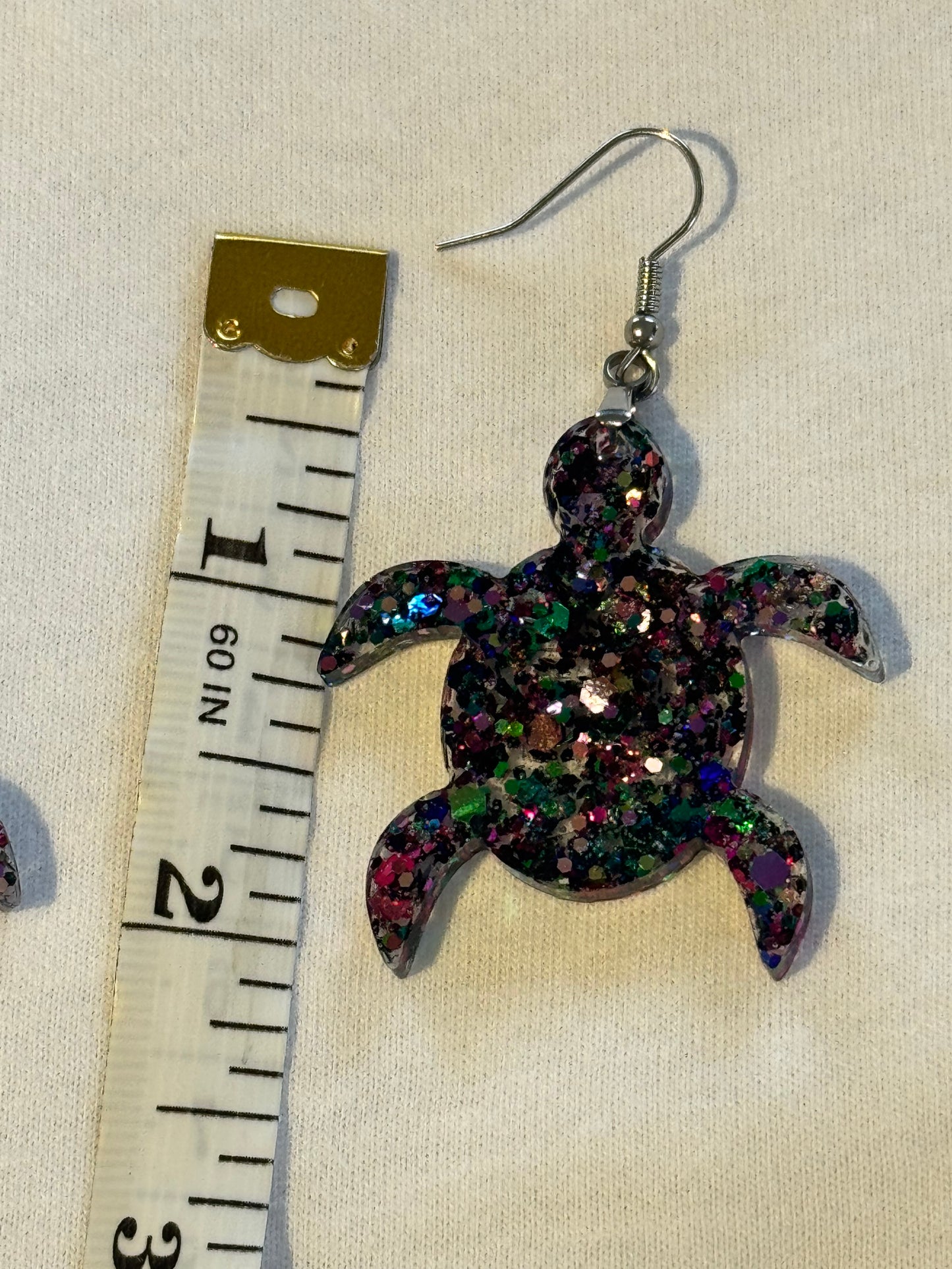 Sparkly Sea Turtle Earrings – Glittery Ocean-Inspired Jewelry