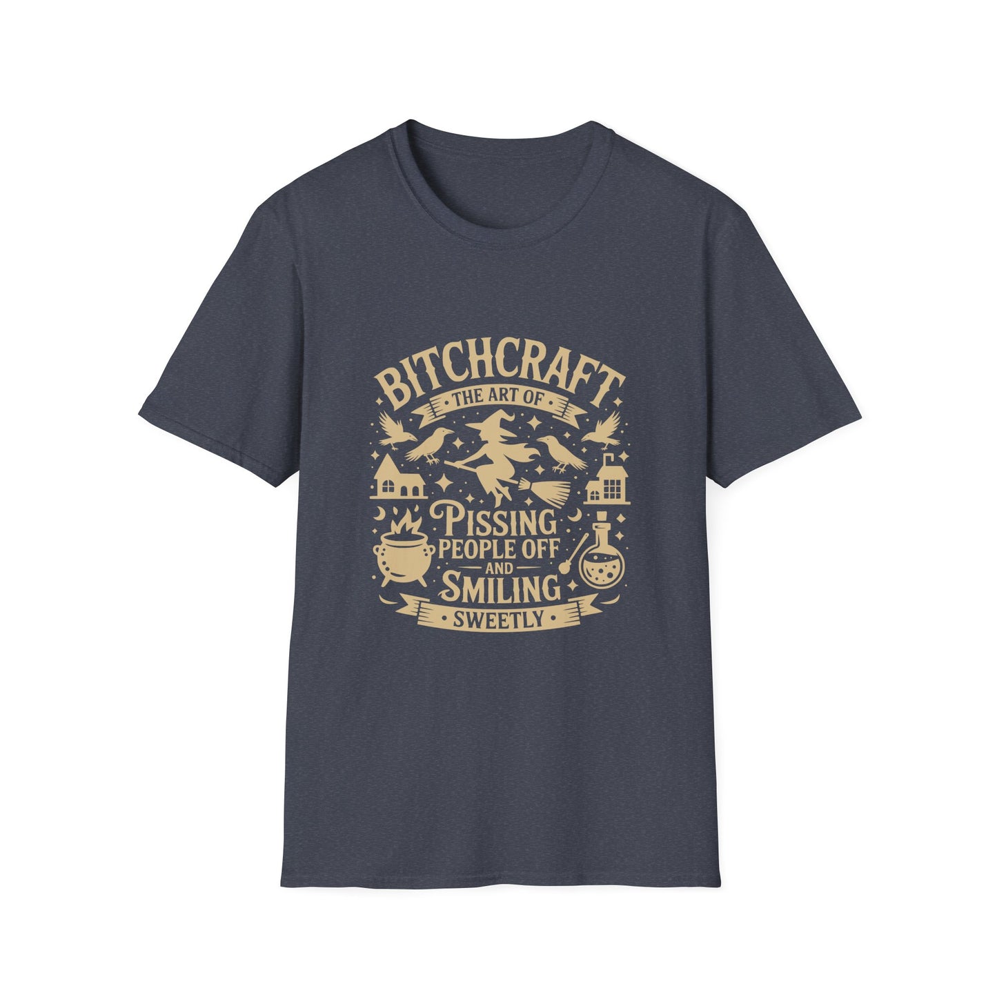 Bitchcraft Unisex Softstyle T-Shirt, Funny Witch Shirt, Witchcraft Humor Tee, Gift for Witch Lovers, Halloween Apparel
