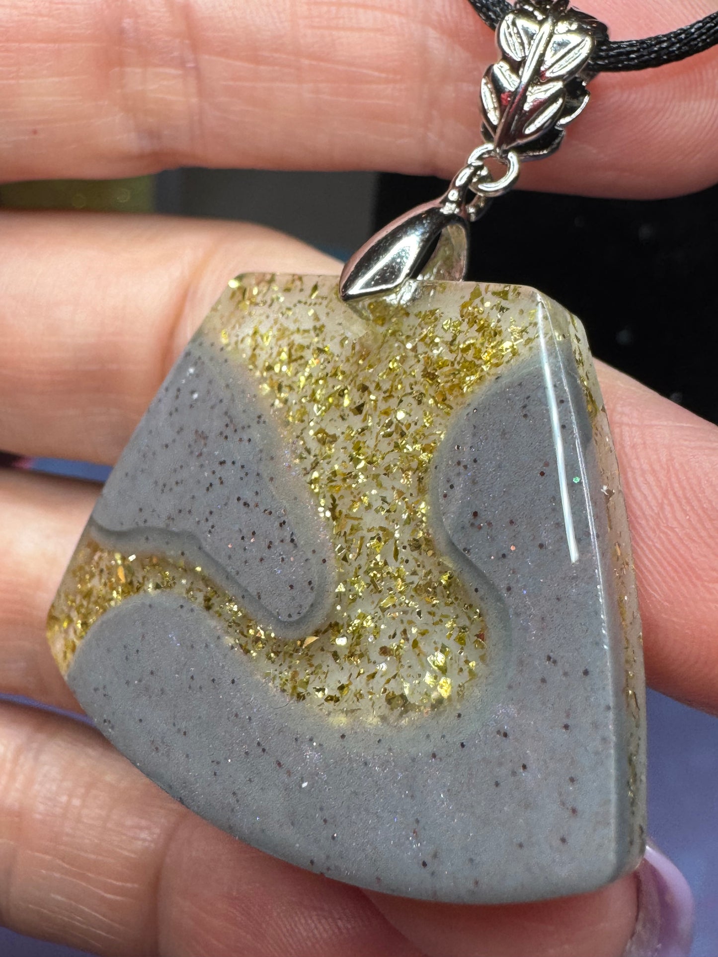 Golden River Resin Pendant Necklace