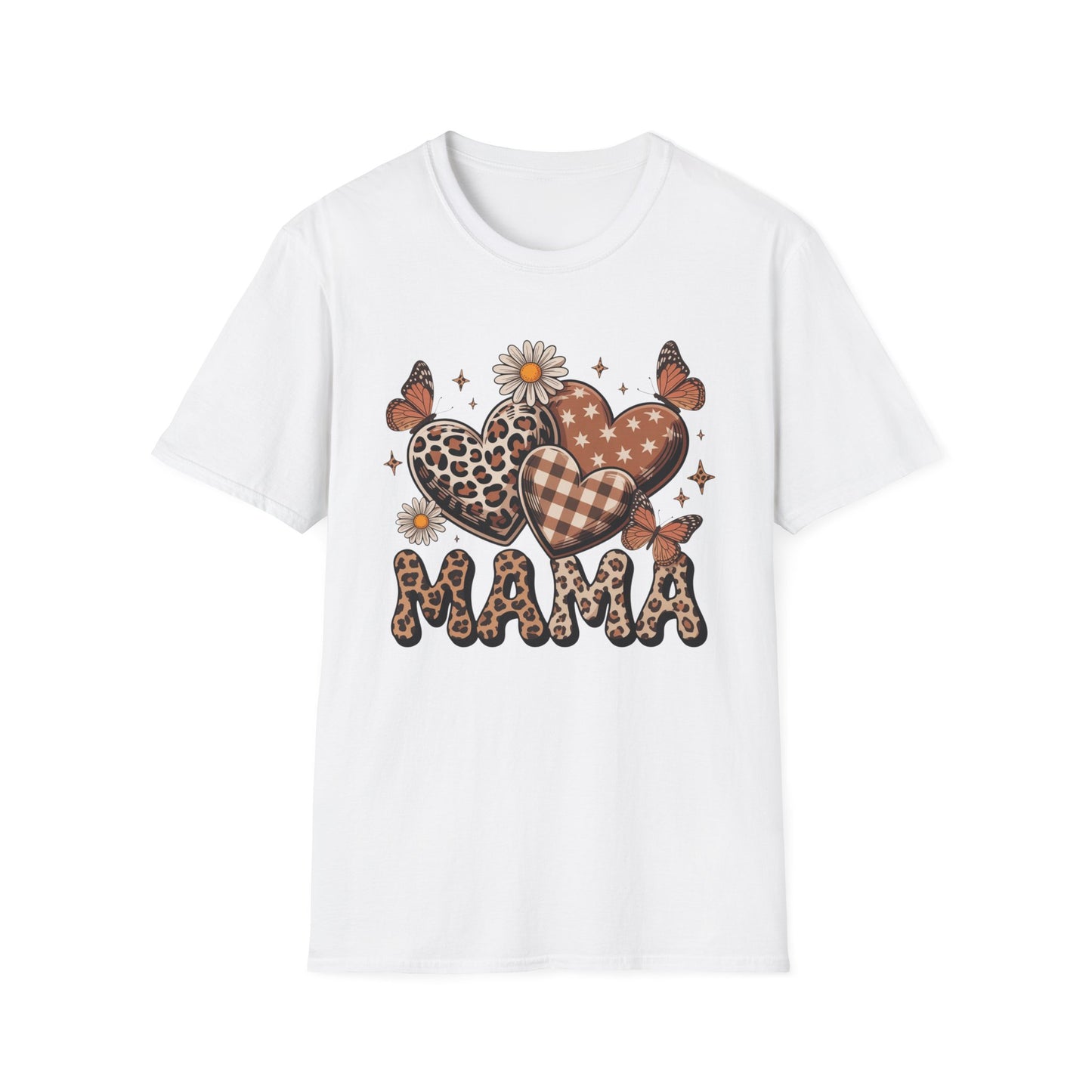 Mama Leopard & Plaid Hearts T-Shirt – Boho Mom Graphic Tee