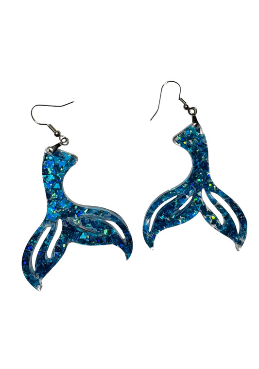 Sparkly Mermaid Tail Earrings – Glittery Ocean-Inspired Jewelry