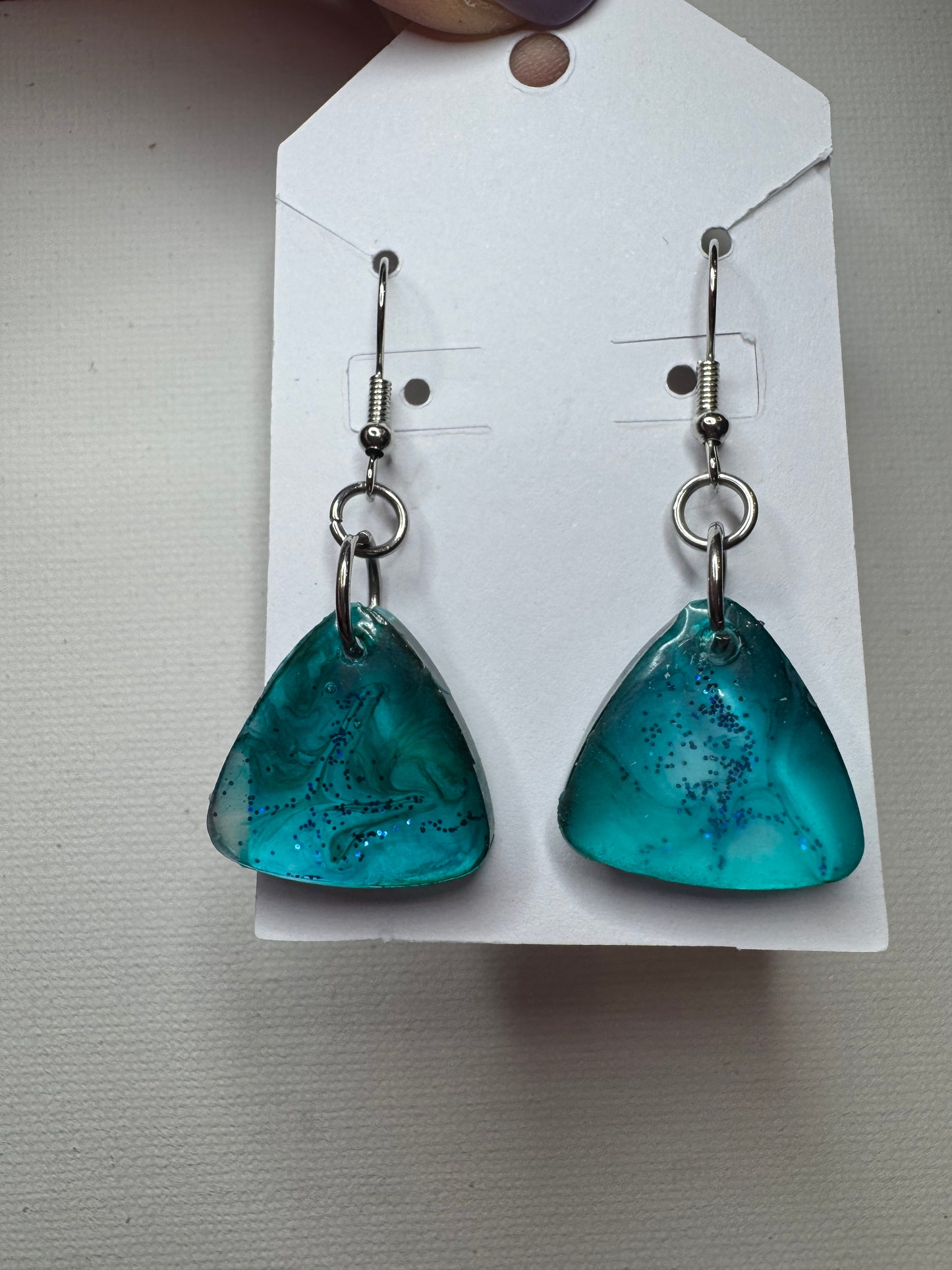 Ocean Tide Resin Drop Earrings
