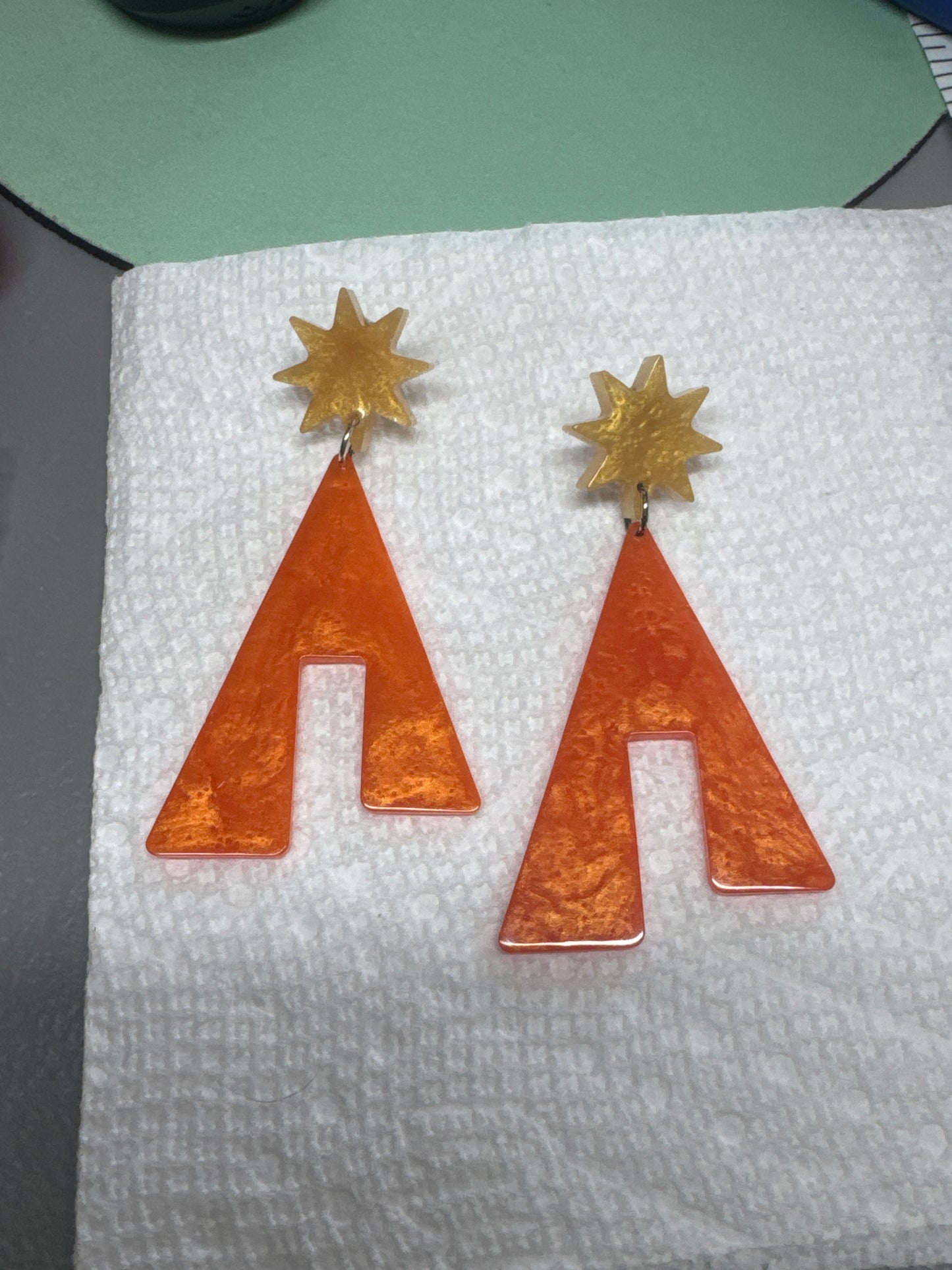 Orange Resin Earrings