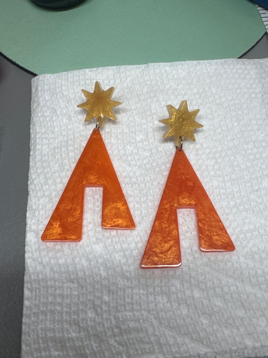 Orange Resin Earrings