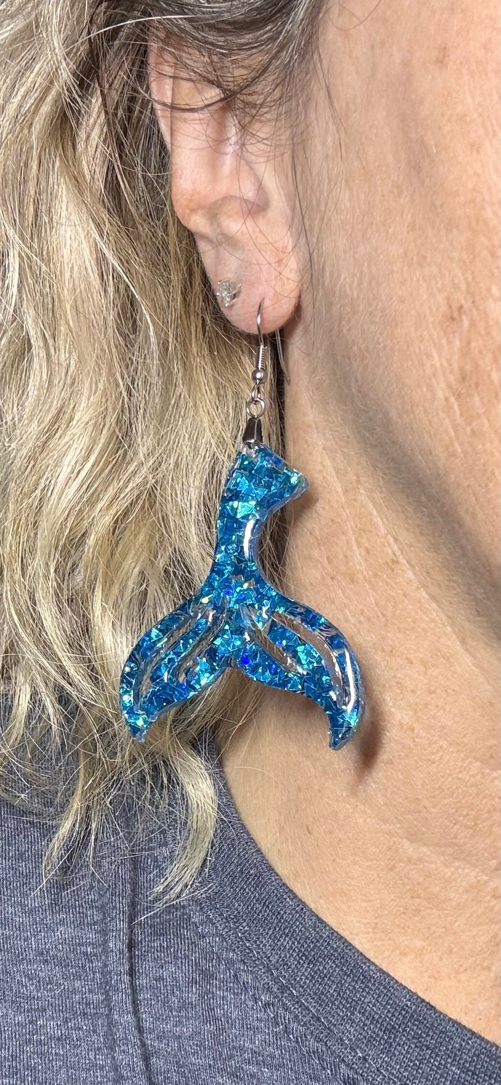 Sparkly Mermaid Tail Earrings – Glittery Ocean-Inspired Jewelry