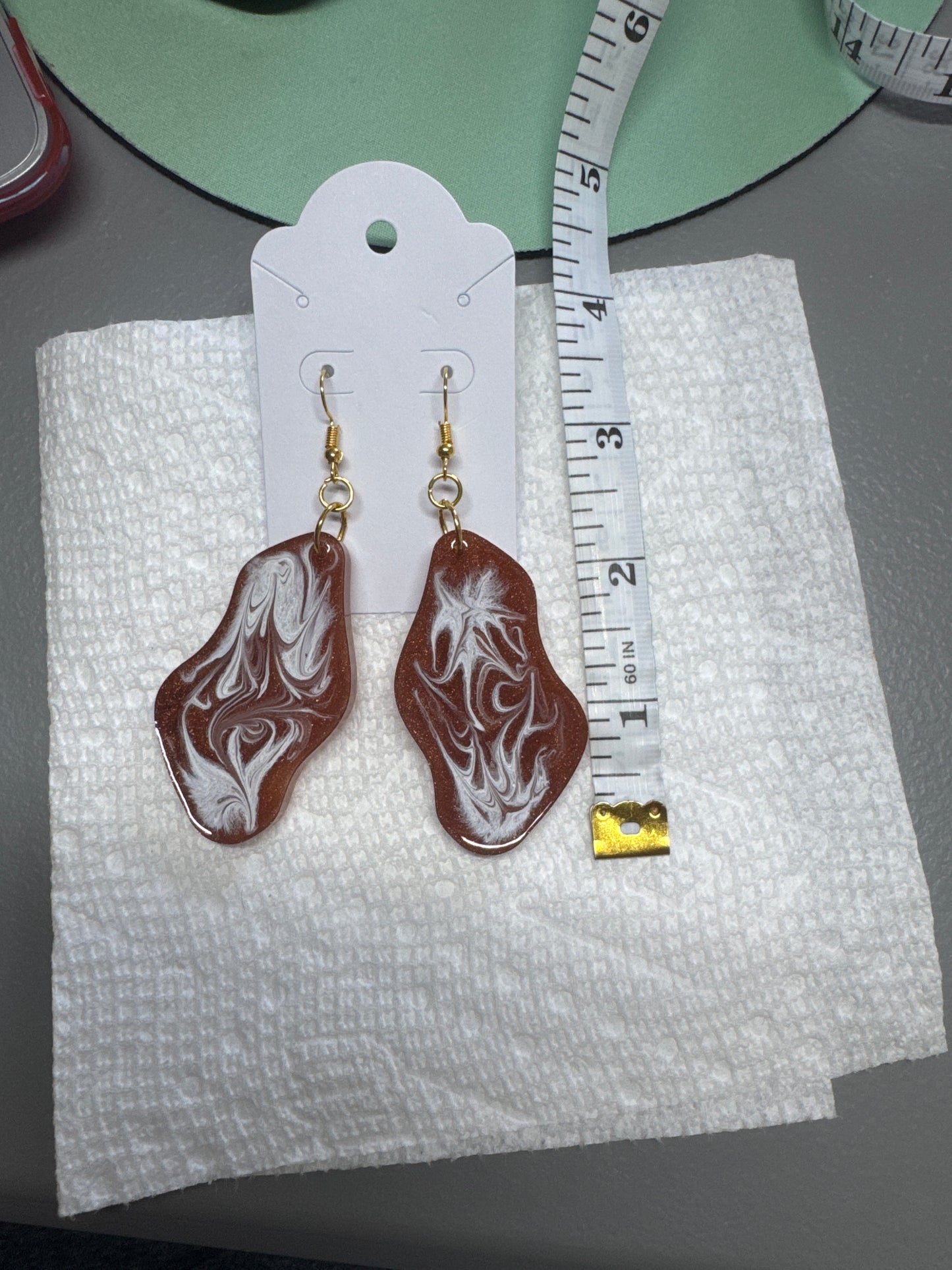 Copper/Gold Resin Earrings