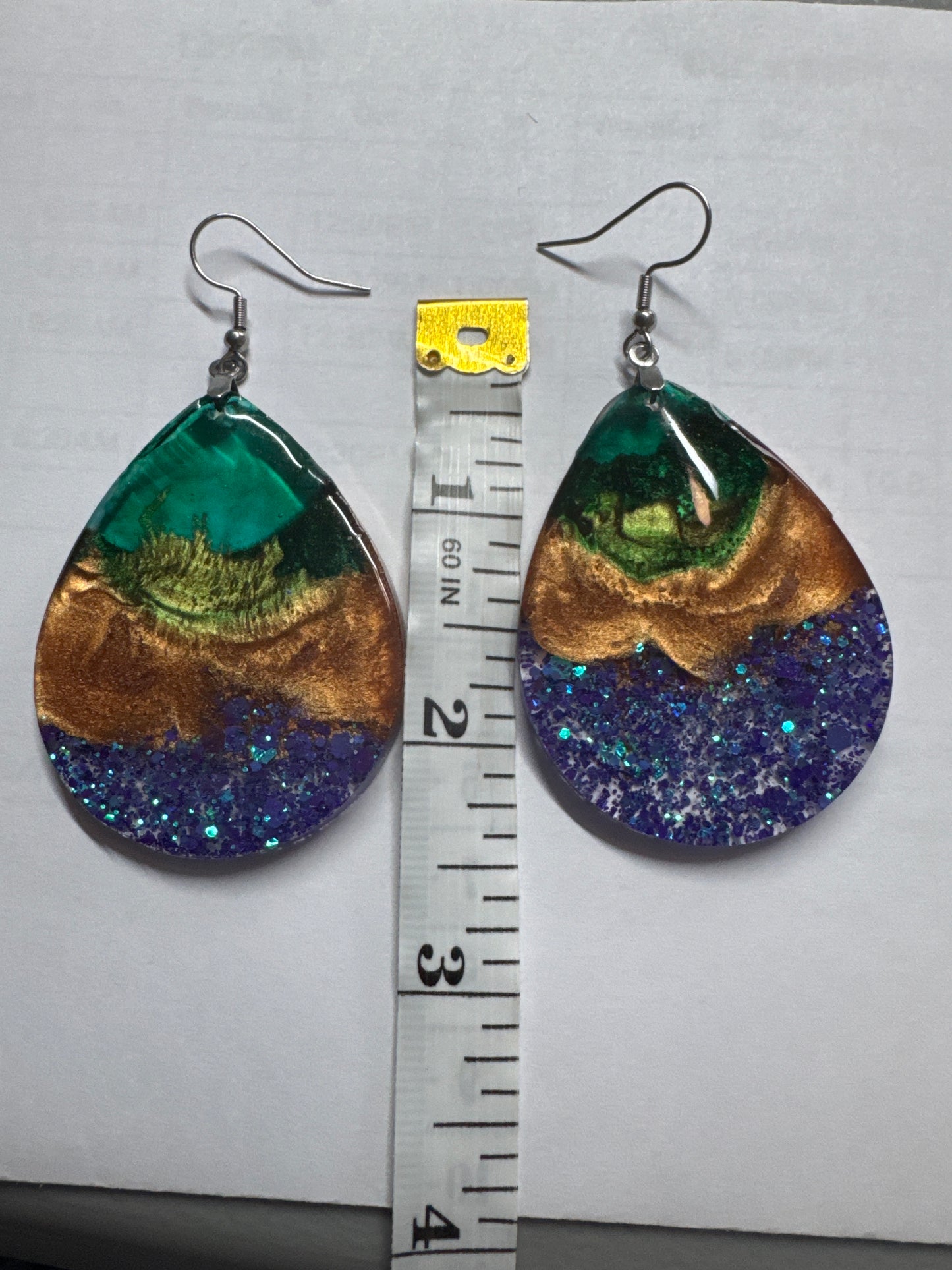 Large Multicolor Resin Earrings