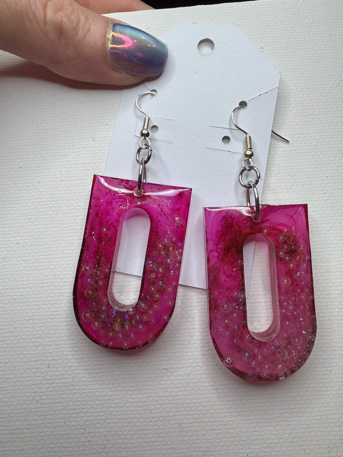 Pink Bubble Resin Statement Earrings 💖