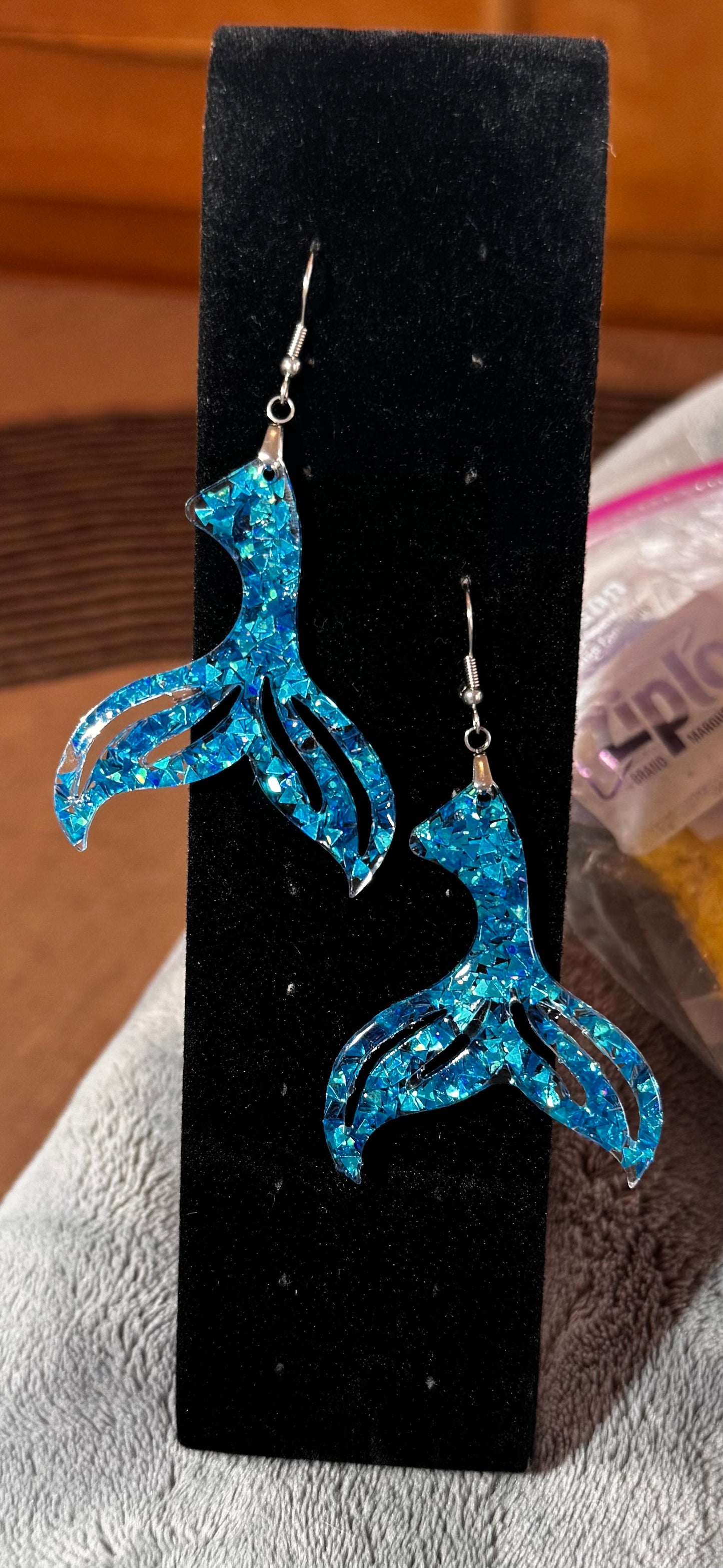 Sparkly Mermaid Tail Earrings – Glittery Ocean-Inspired Jewelry