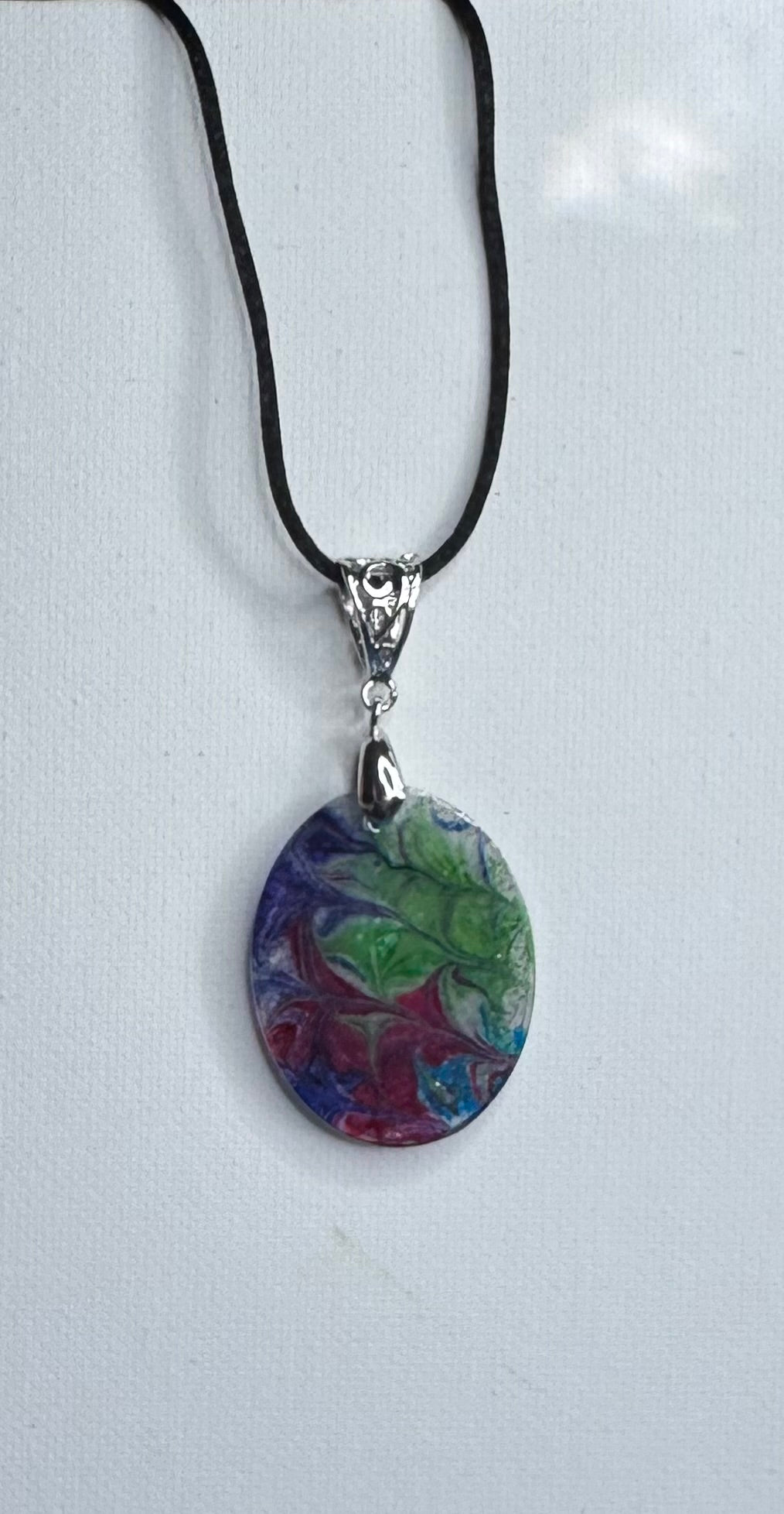 Abstract Aura Marble Pendant Necklace