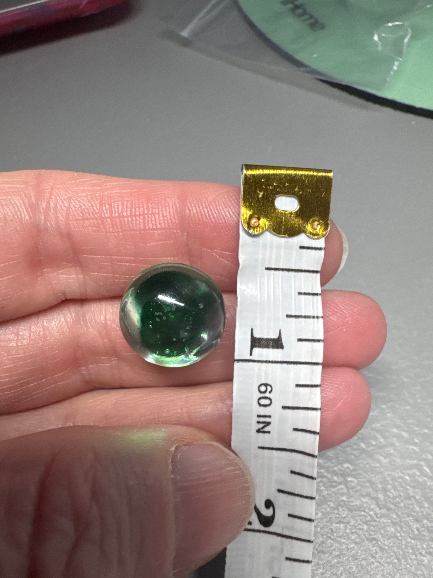 Green Drop Resin Earrings