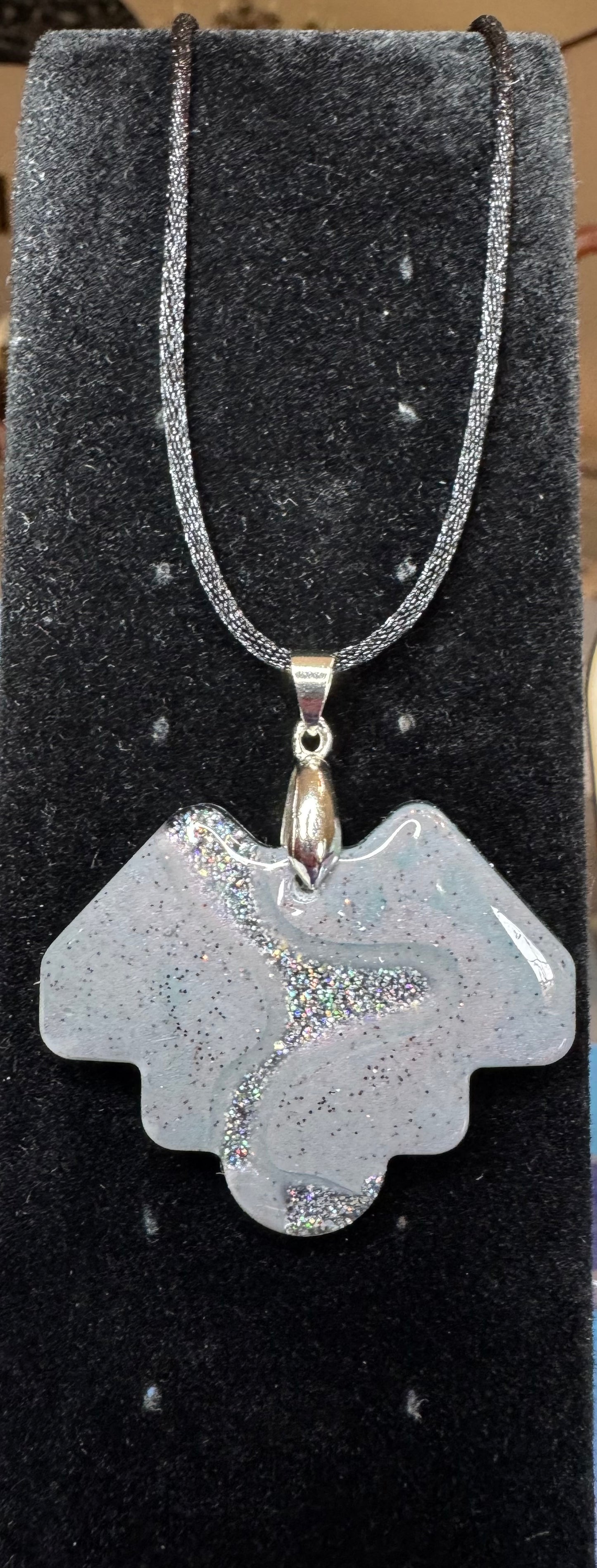 Midnight Flow Resin Pendant Necklace