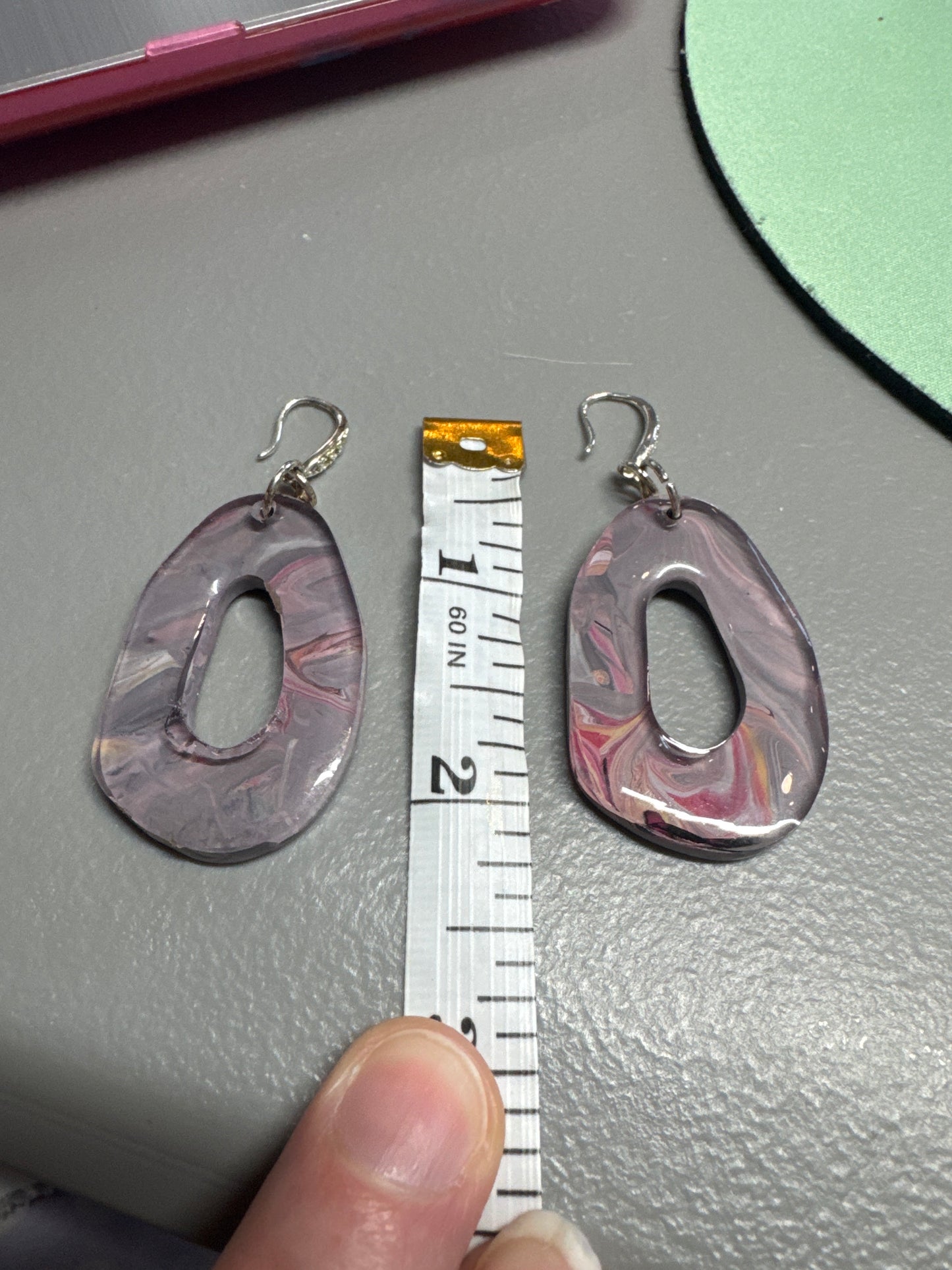 Acrylic Dipped Resin Painted Earrings