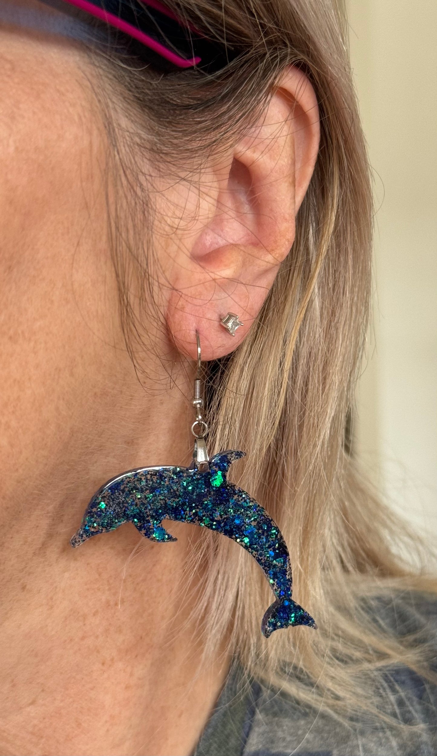 Sparkly Dolphin Earrings – Glittery Ocean-Inspired Jewelry