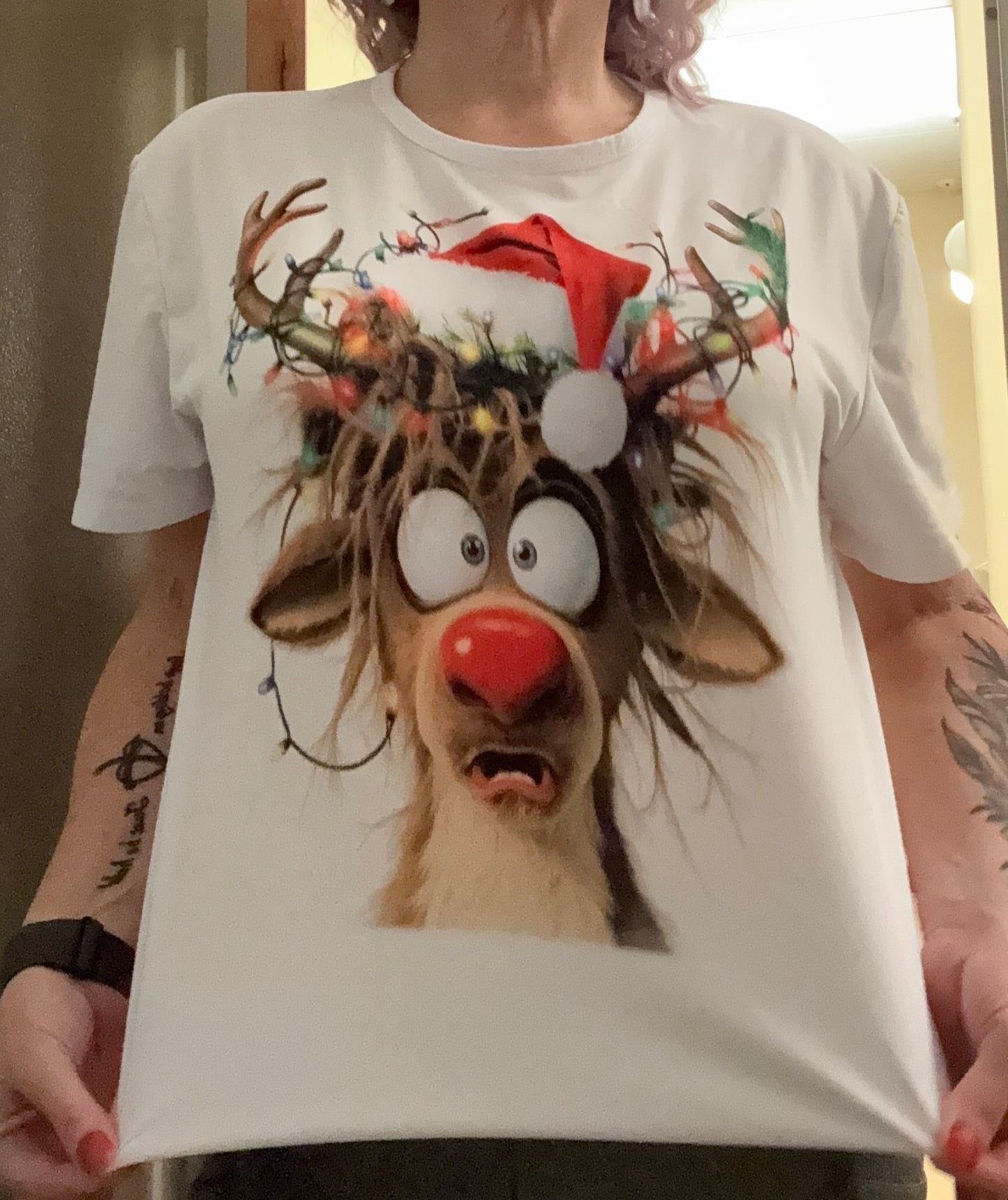 Crazy Reindeer Christmas Tee