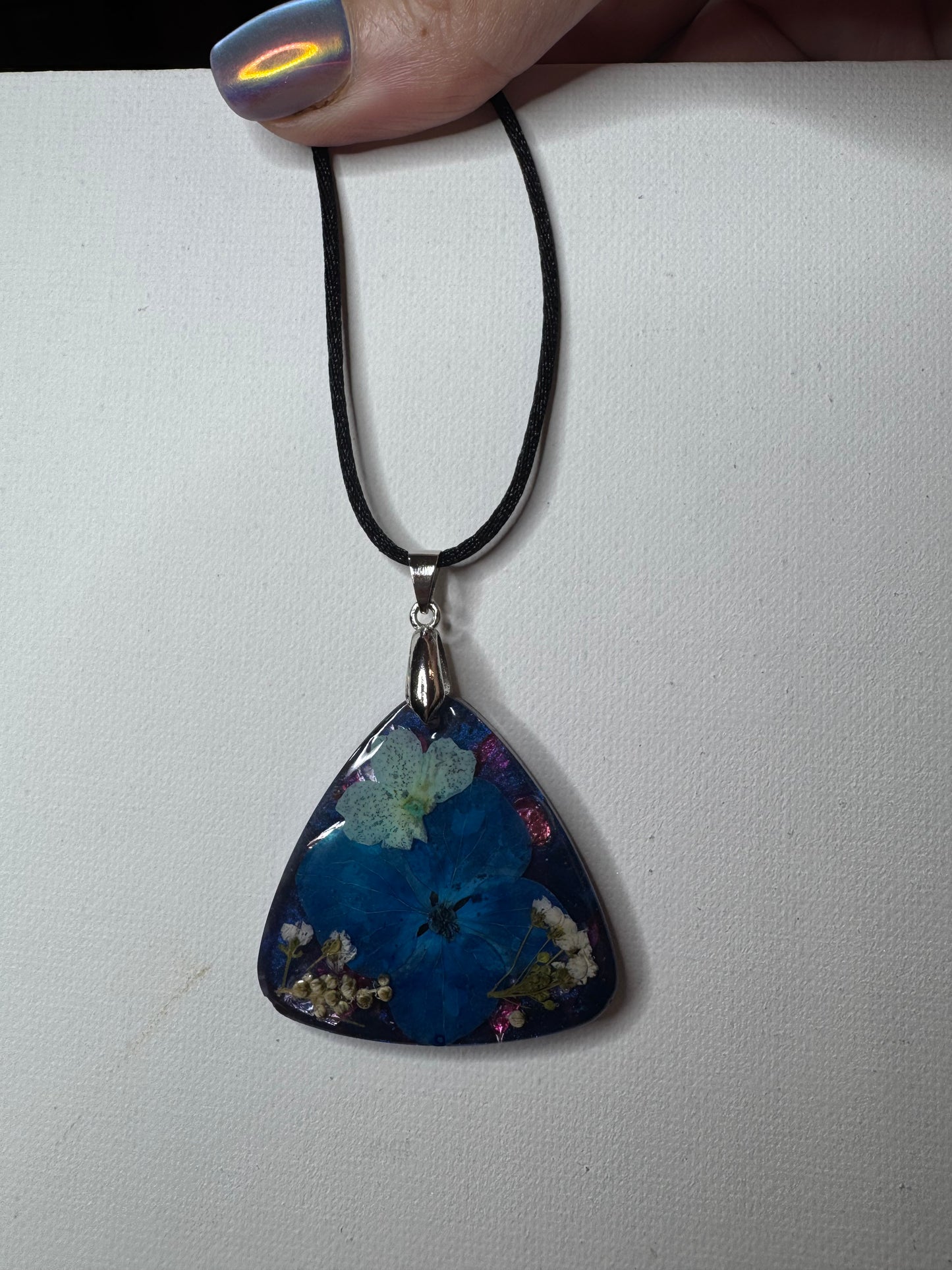 Ocean Bloom Resin Pendant Necklace