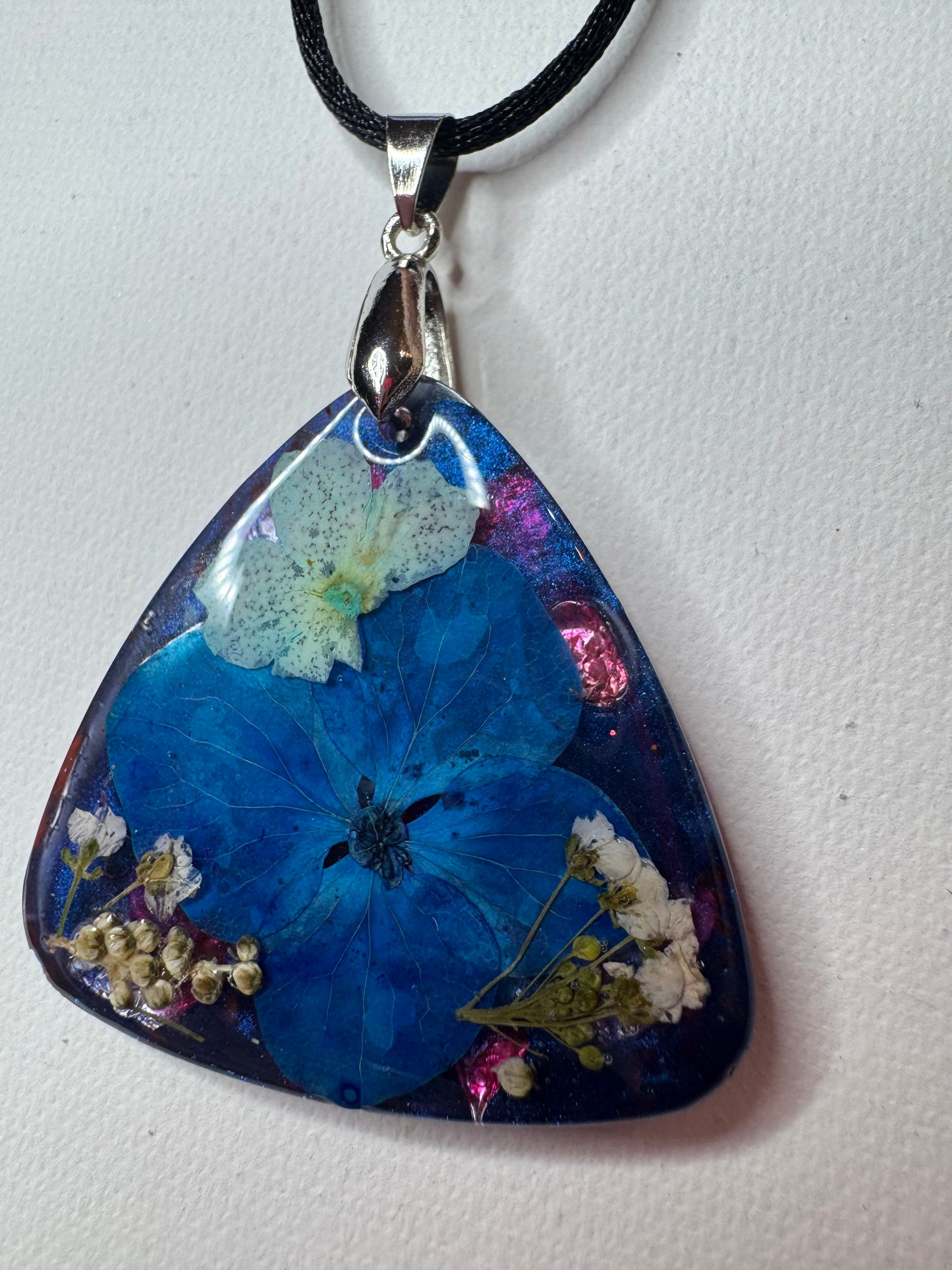 Ocean Bloom Resin Pendant Necklace
