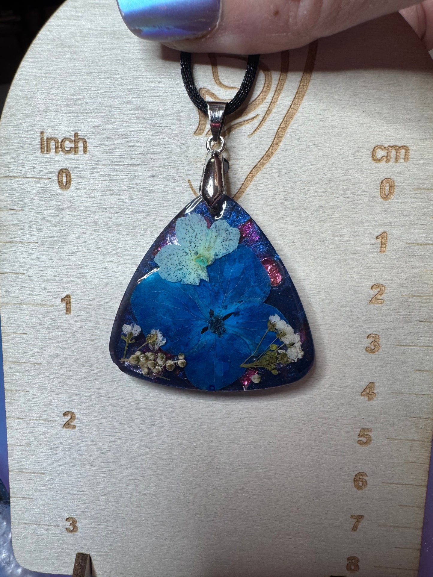 Ocean Bloom Resin Pendant Necklace