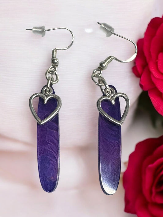 Purple Resin Earrings