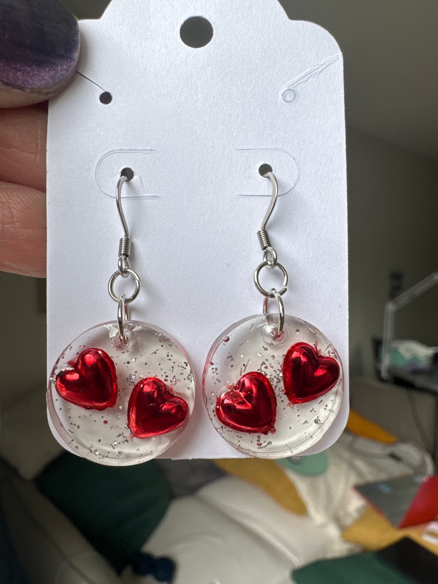 Red Hot Hearts Earrings