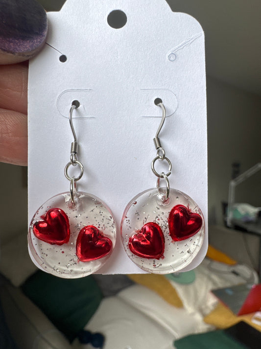 Red Hot Hearts Earrings