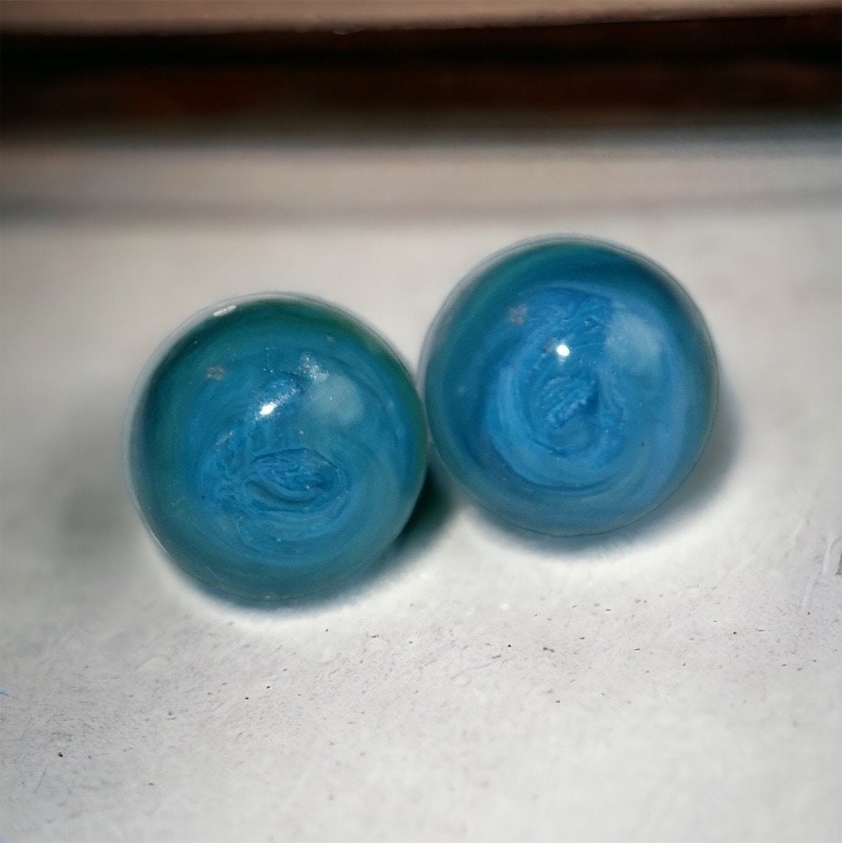 Blue Swirl Resin Earrings