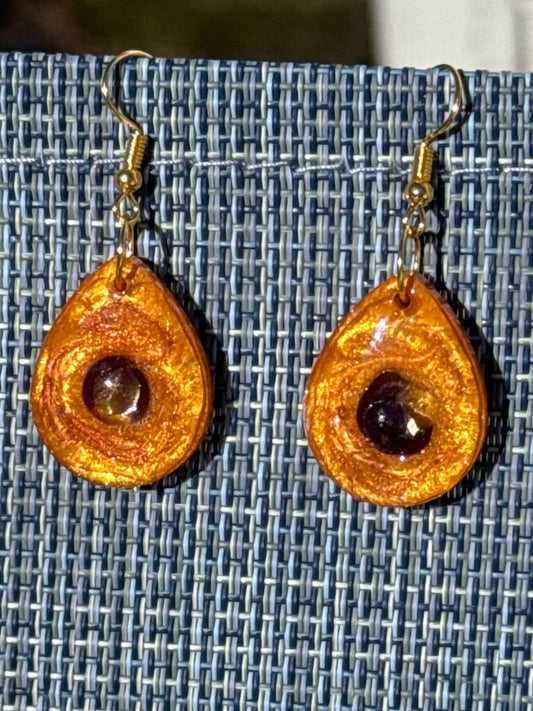 Cat Eye Resin Teardrop Earrings