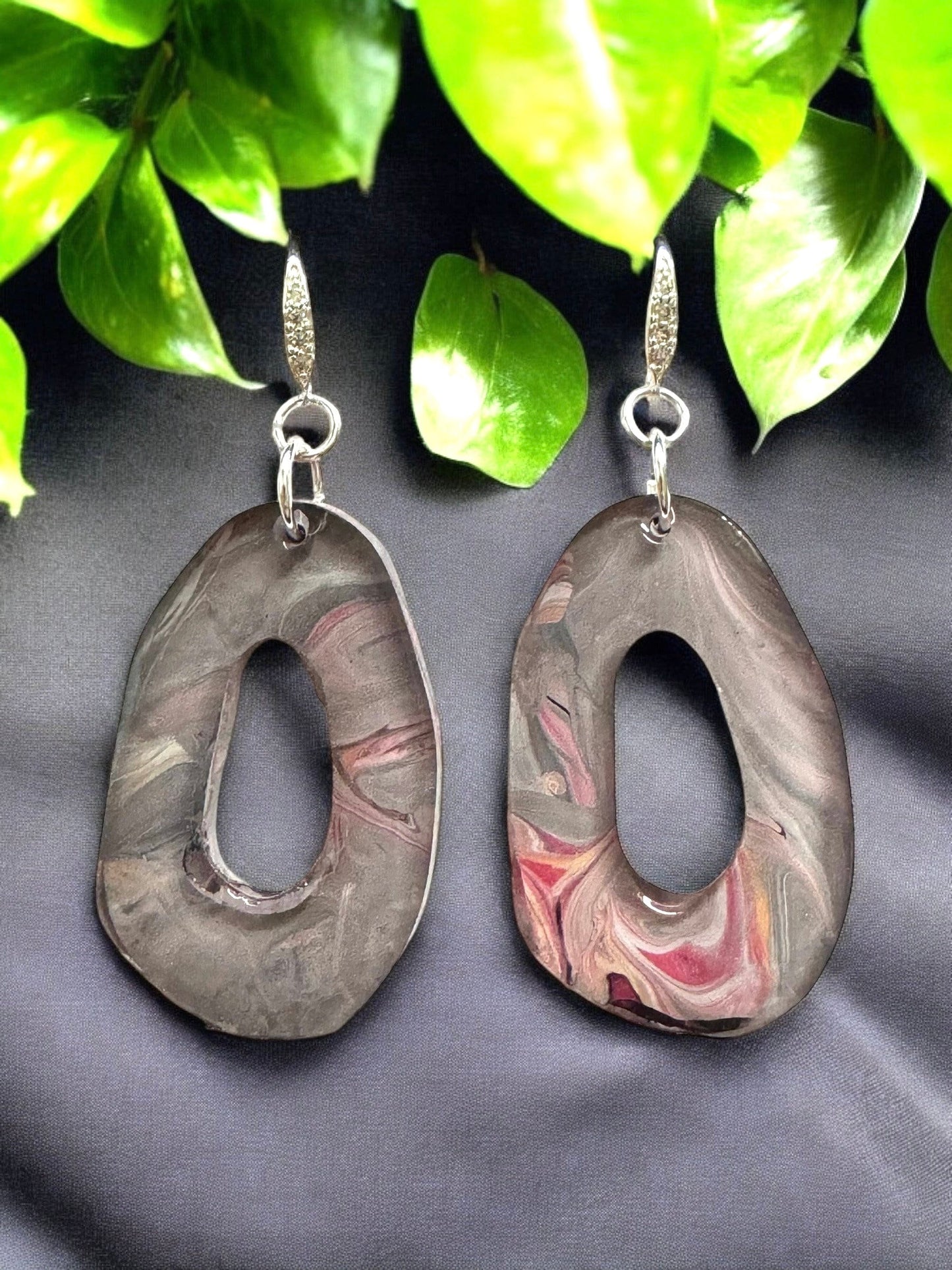 Acrylic Dipped Resin Painted Earrings