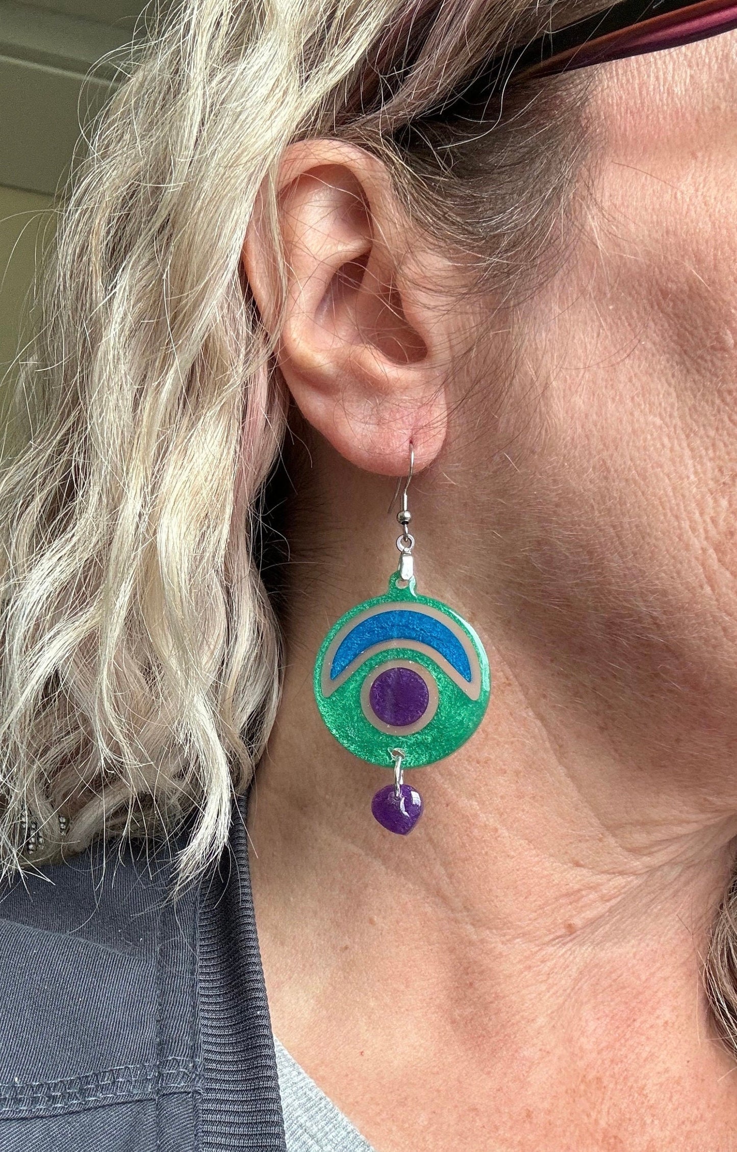Color Block Resin Earrings