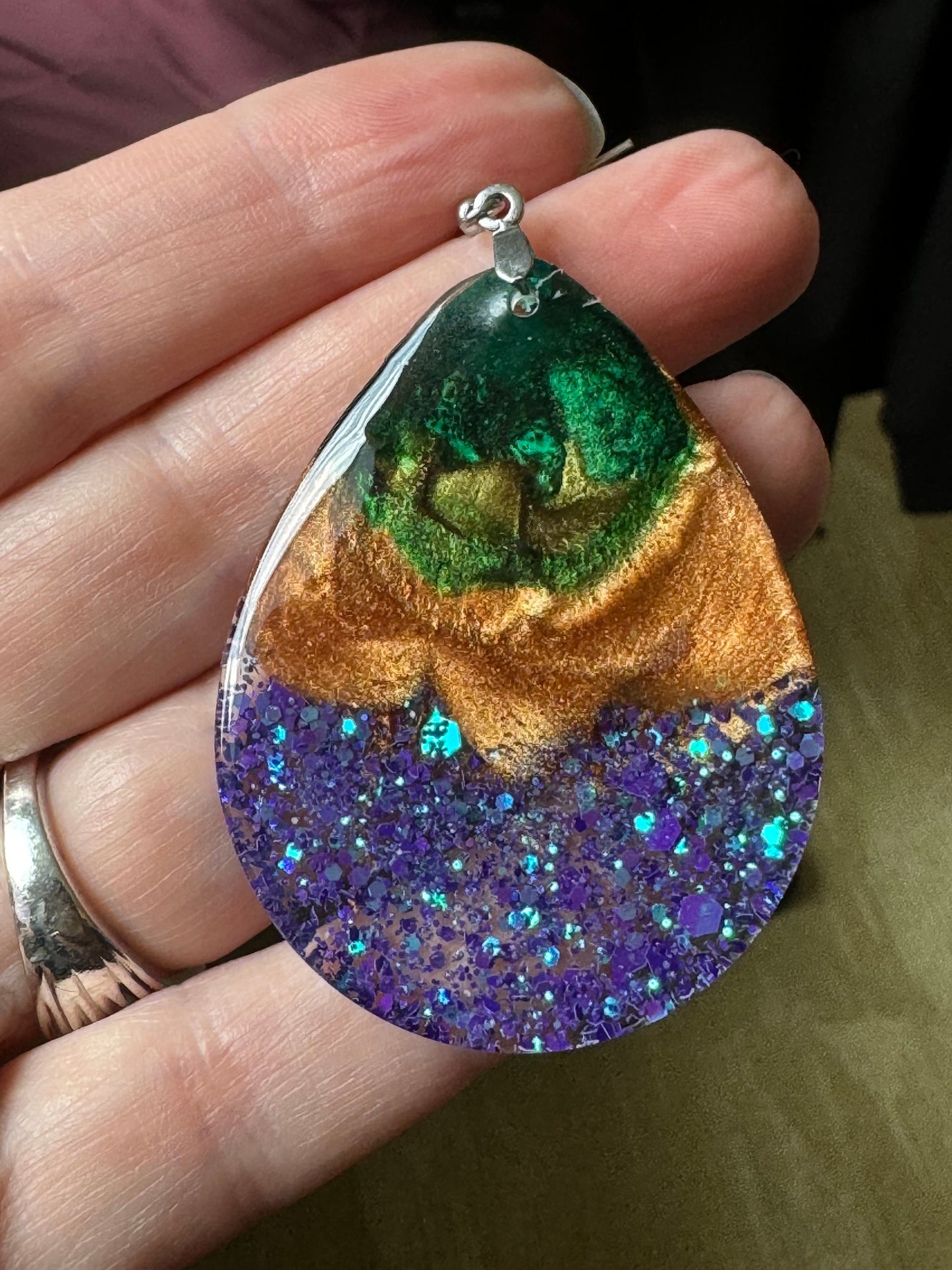 Large Multicolor Resin Earrings