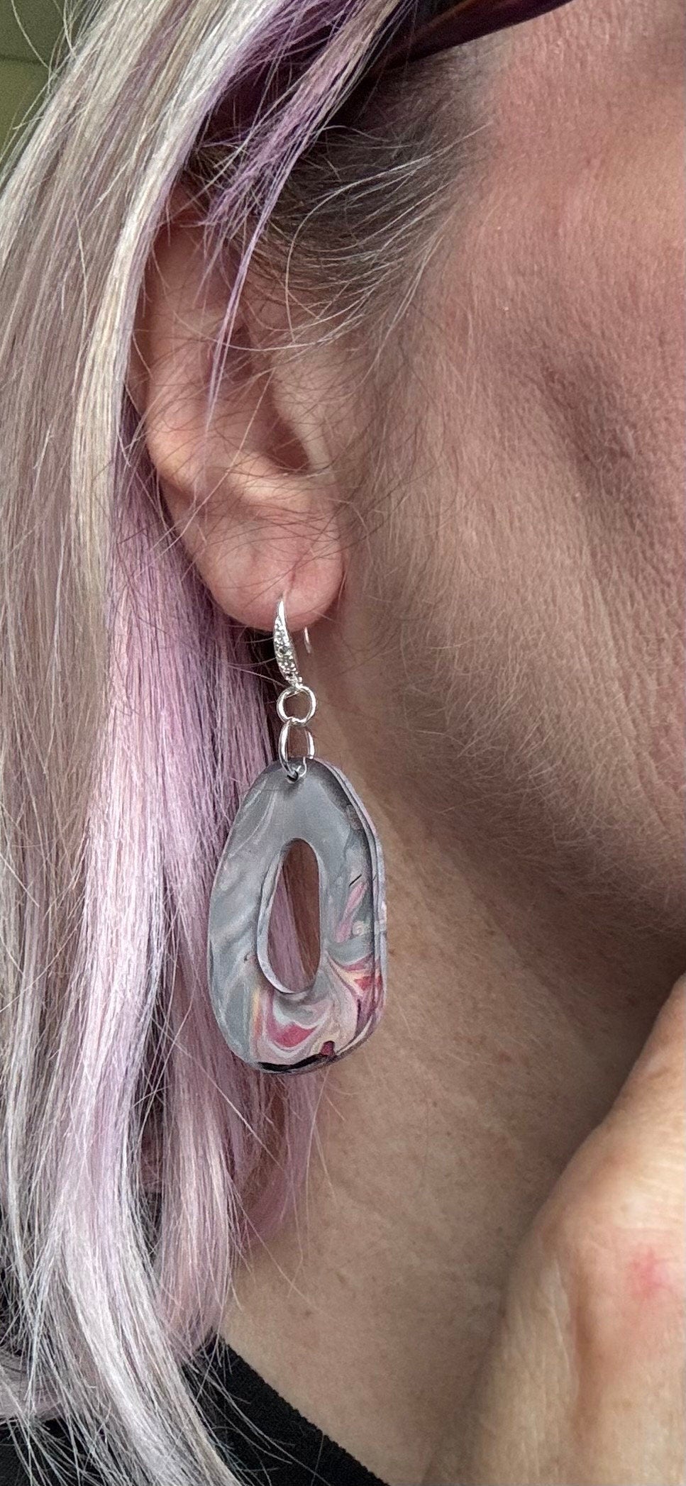 Acrylic Dipped Resin Painted Earrings