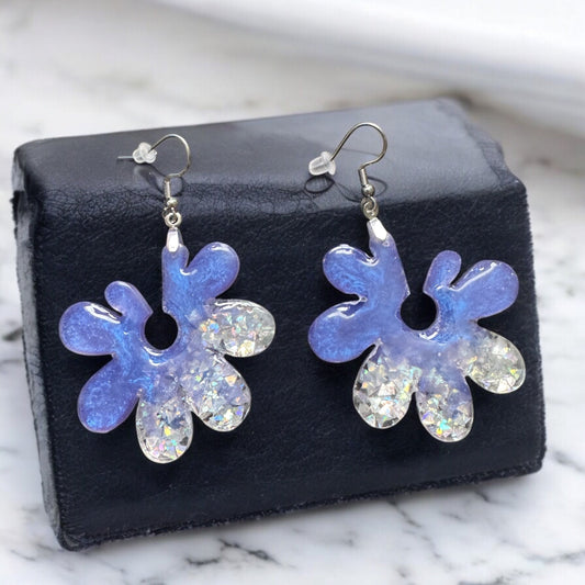 Lavender Flower Resin Earrings