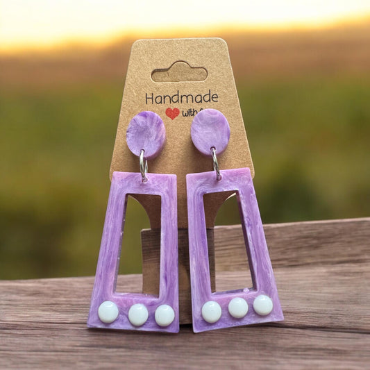 Purple Resin Earrings