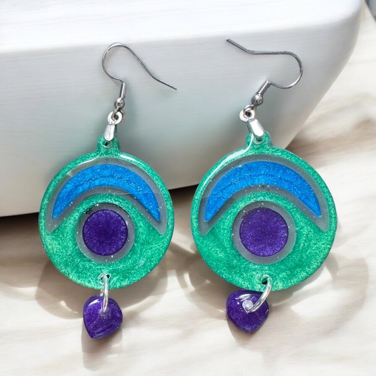 Color Block Resin Earrings