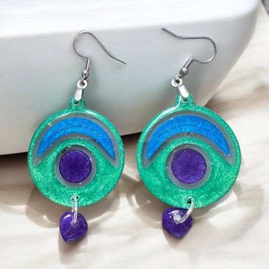 Color Block Resin Earrings
