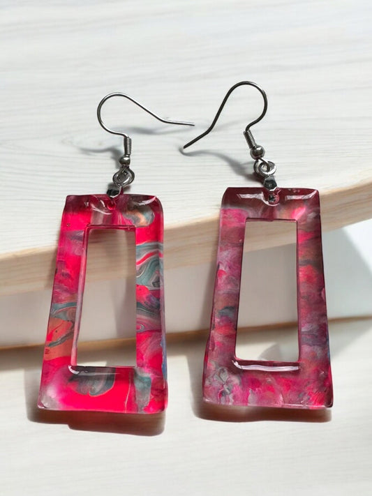 Resin with Acrylic Paint Earrings