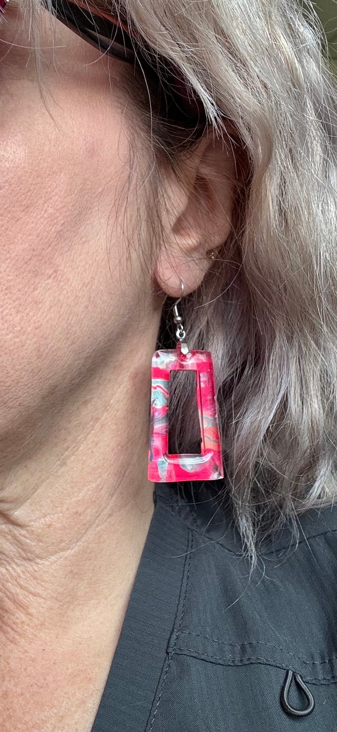 Resin with Acrylic Paint Earrings