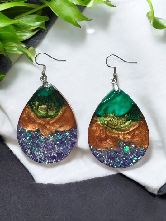 Large Multicolor Resin Earrings