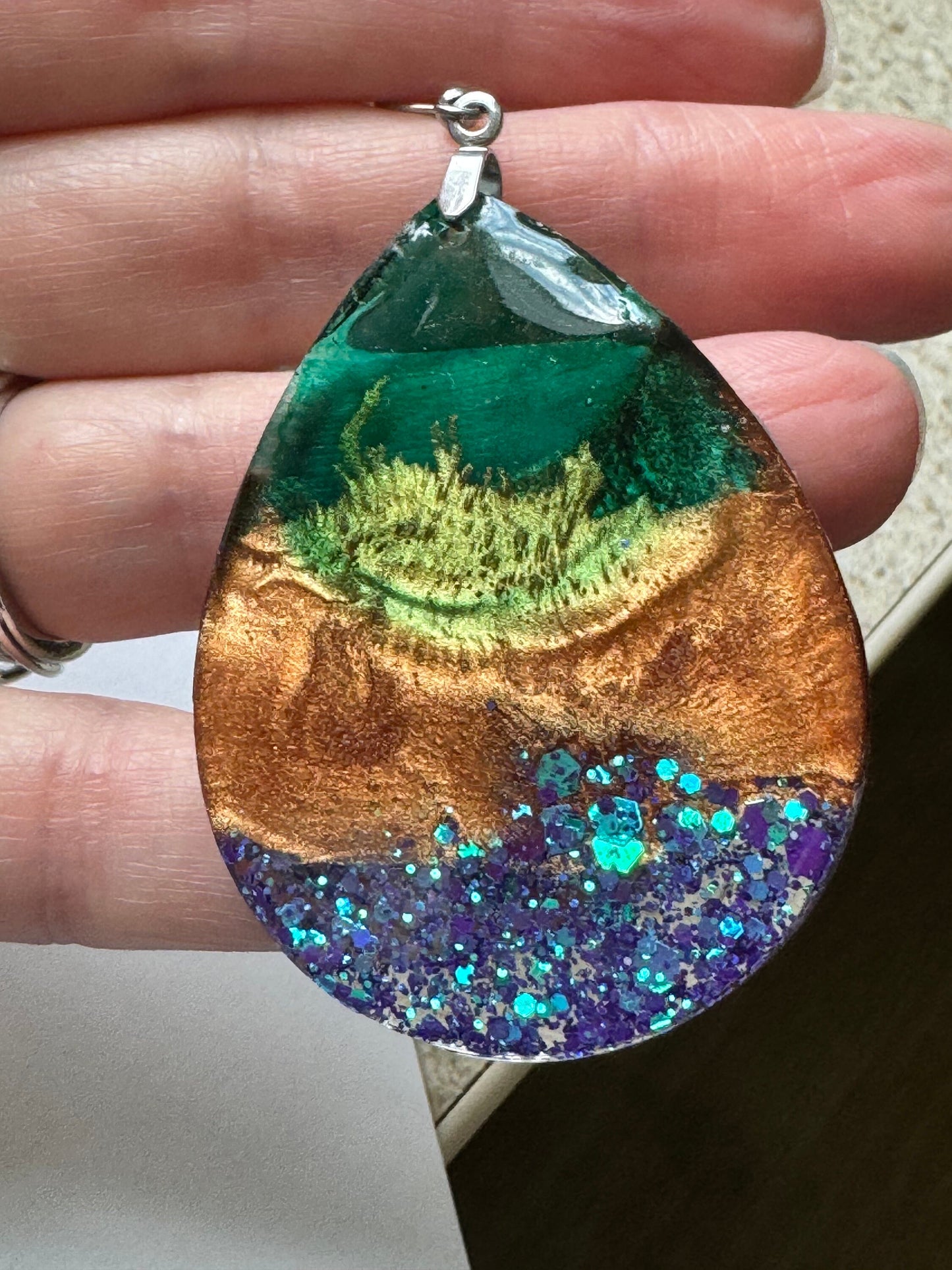 Large Multicolor Resin Earrings