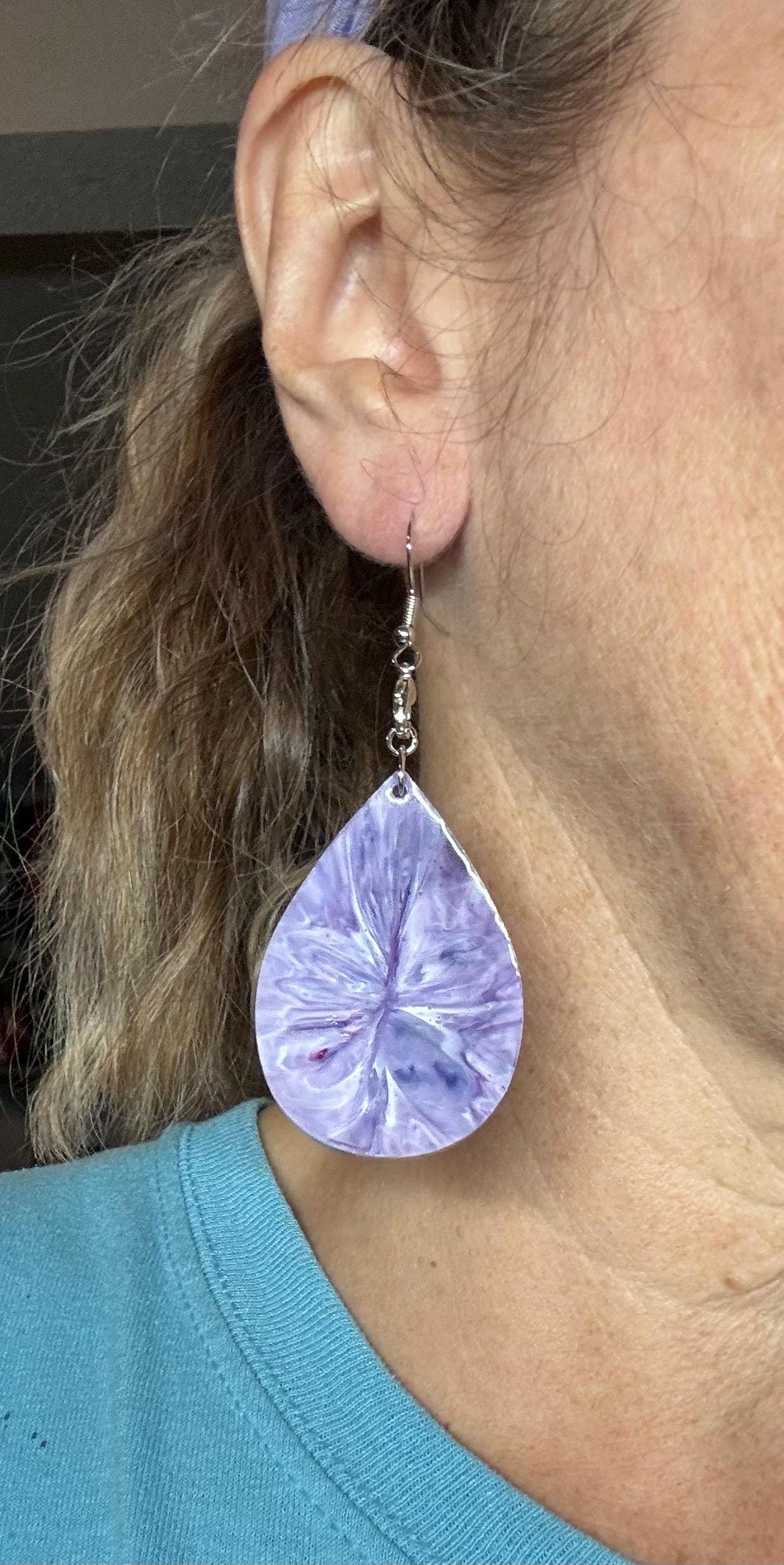 Reversible Acrylic Pour Resin Earrings