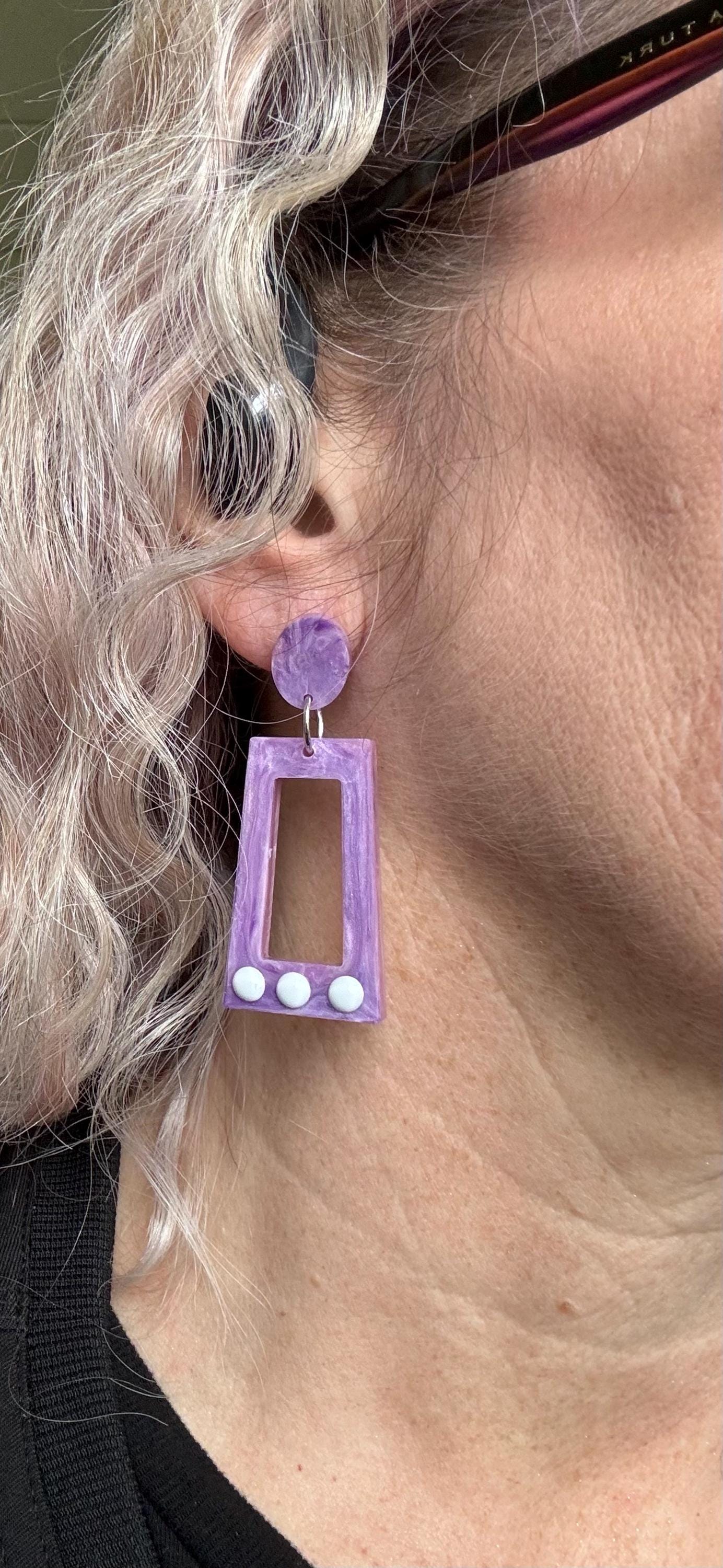 Purple Resin Earrings