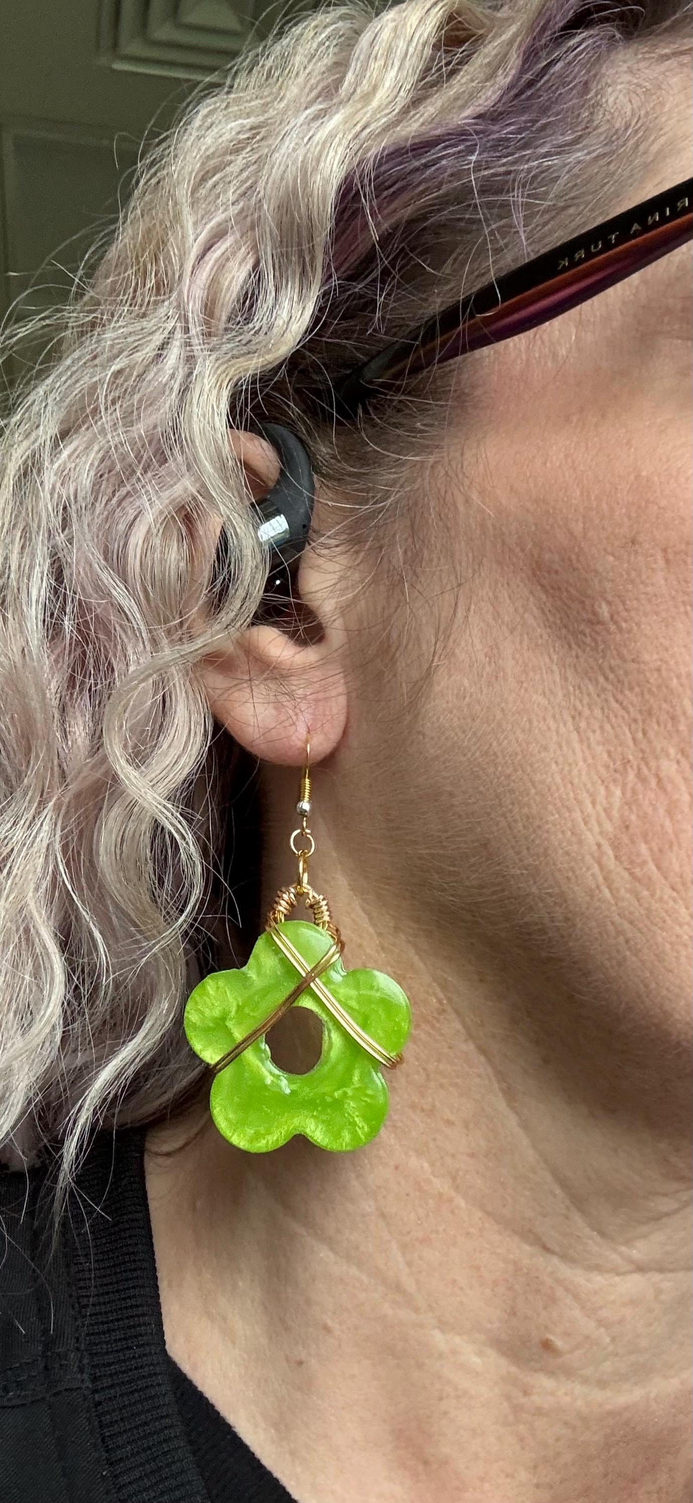 Resin Flower Earrings