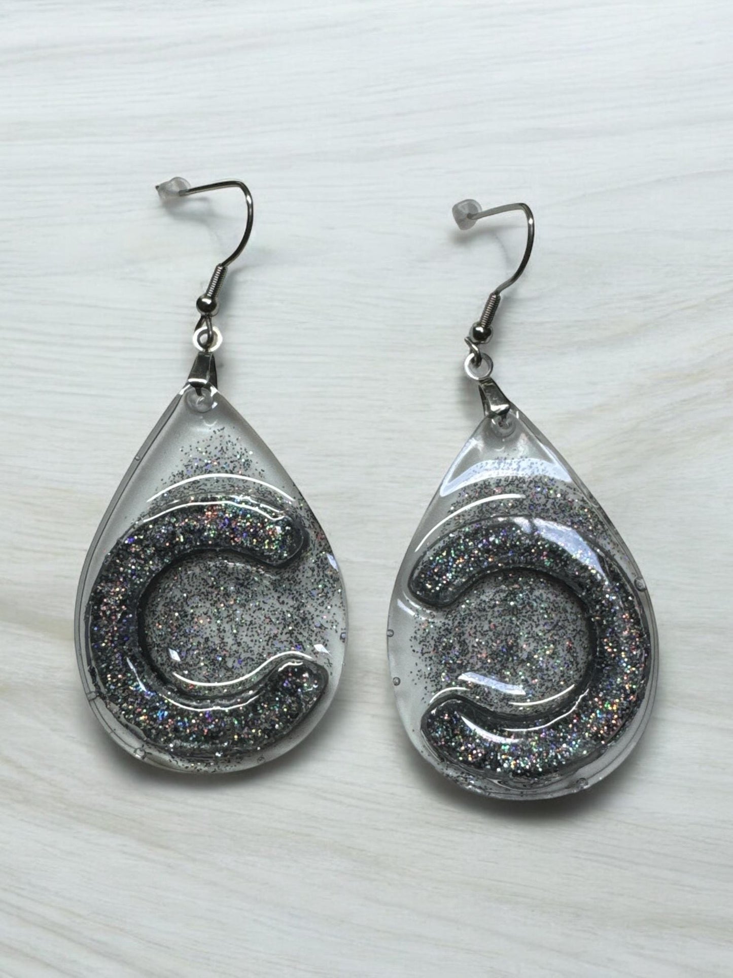 Glitter Hoop in Teardrop Earrings