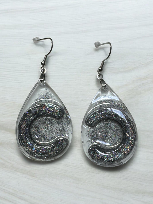 Glitter Hoop in Teardrop Earrings