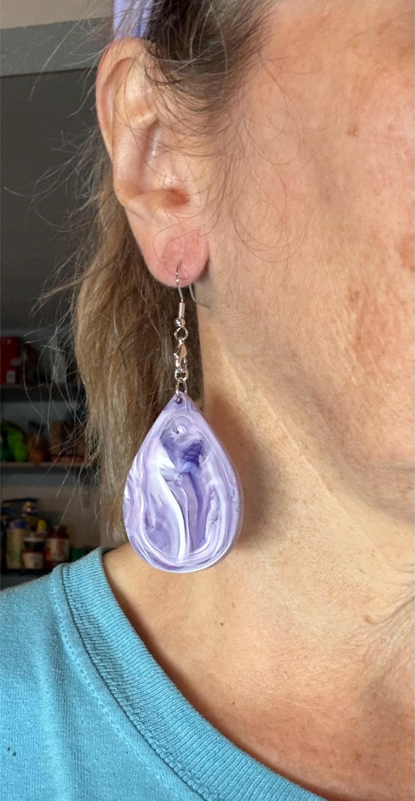 Reversible Acrylic Pour Resin Earrings