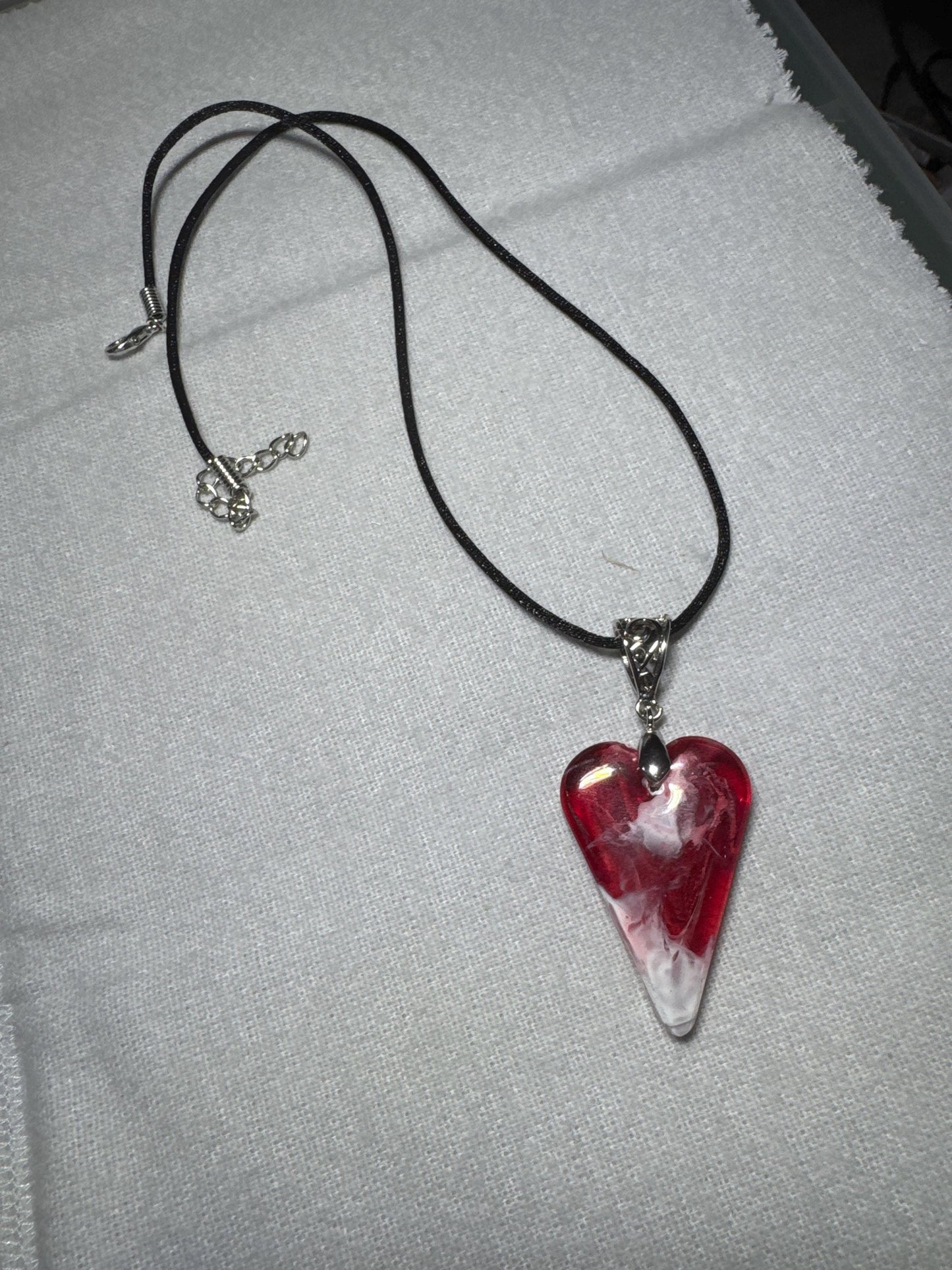 Bleeding Heart Resin Necklace