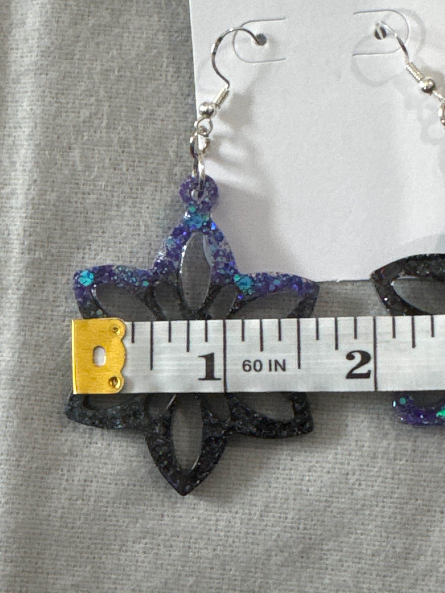 Snowflake Flower Glitter Shine Resin Earrings