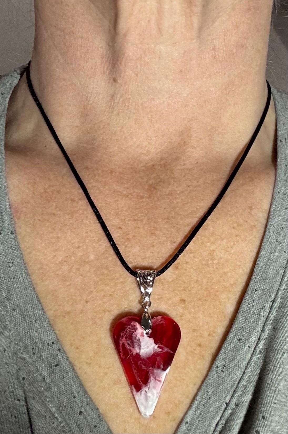 Bleeding Heart Resin Necklace