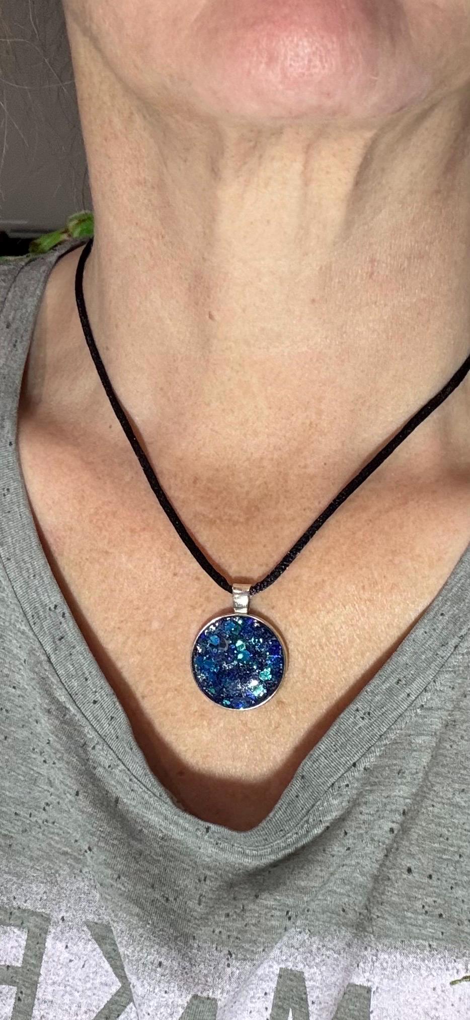 Glitter set in Resin Necklace/Earring Set